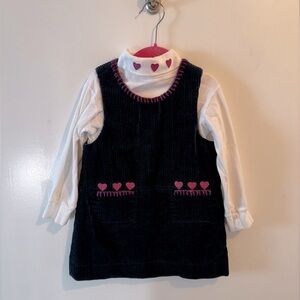 Size 4 Florence Eisman Navy corduroy jumper and Turtleneck